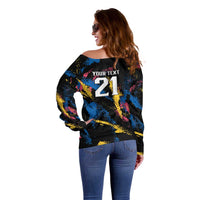 Custom Football South Korea WC26 Off Shoulder Sweater Taegeuk Warriors Retro 2022
