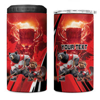 Canada Ice Hockey Champions Personalized 4 in 1 Can Cooler Tumbler Proud Member of the Eh Team
