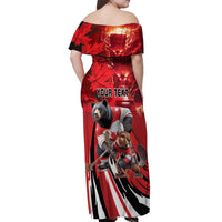 Canada Ice Hockey Champions Personalized Off Shoulder Maxi Dress Proud Member of the Eh Team