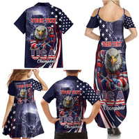 United States Ice Hockey Champions Personalized Family Matching Summer Maxi Dress and Hawaiian Shirt Lets Go Boy USA Goal