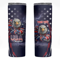 United States Ice Hockey Champions Personalized Skinny Tumbler Lets Go Boy USA Goal
