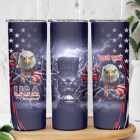 United States Ice Hockey Champions Personalized Skinny Tumbler Lets Go Boy USA Goal