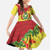 Bolivia Andean Condor Kantuta Flowers Family Matching Off Shoulder Maxi Dress and Hawaiian Shirt