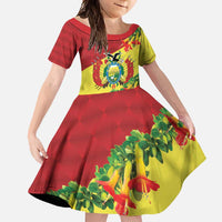 Bolivia Andean Condor Kantuta Flowers Family Matching Tank Maxi Dress and Hawaiian Shirt
