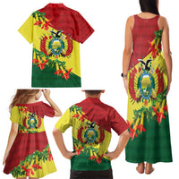 Bolivia Andean Condor Kantuta Flowers Family Matching Tank Maxi Dress and Hawaiian Shirt