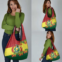 Bolivia Andean Condor Kantuta Flowers Grocery Bag LT9