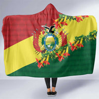 Bolivia Andean Condor Kantuta Flowers Hooded Blanket