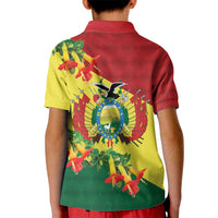 Bolivia Andean Condor Kantuta Flowers Kid Polo Shirt