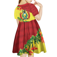 Bolivia Andean Condor Kantuta Flowers Kid Short Sleeve Dress
