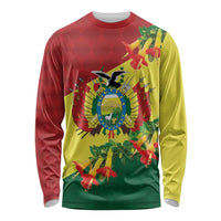 Bolivia Andean Condor Kantuta Flowers Long Sleeve Shirt