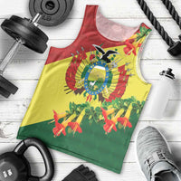 Bolivia Andean Condor Kantuta Flowers Men Tank Top