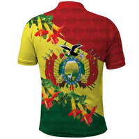 Bolivia Andean Condor Kantuta Flowers Polo Shirt