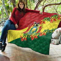 Bolivia Andean Condor Kantuta Flowers Quilt