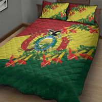 Bolivia Andean Condor Kantuta Flowers Quilt Bed Set LT9