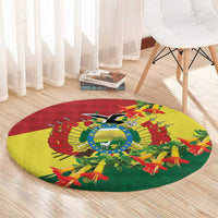 Bolivia Andean Condor Kantuta Flowers Round Carpet LT9