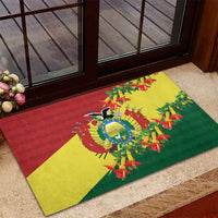 Bolivia Andean Condor Kantuta Flowers Rubber Doormat