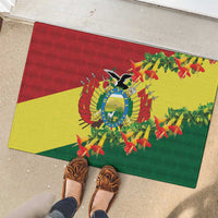 Bolivia Andean Condor Kantuta Flowers Rubber Doormat