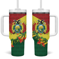 Bolivia Andean Condor Kantuta Flowers Tumbler With Handle