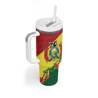 Bolivia Andean Condor Kantuta Flowers Tumbler With Handle