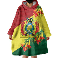 Bolivia Andean Condor Kantuta Flowers Wearable Blanket Hoodie