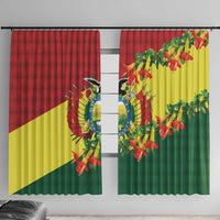 Bolivia Andean Condor Kantuta Flowers Window Curtain