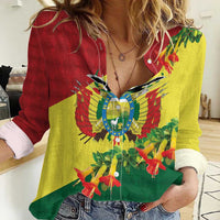 Bolivia Andean Condor Kantuta Flowers Women Casual Shirt
