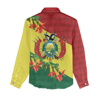 Bolivia Andean Condor Kantuta Flowers Women Casual Shirt