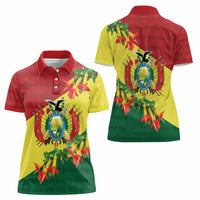 Bolivia Andean Condor Kantuta Flowers Women Polo Shirt
