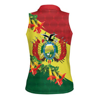 Bolivia Andean Condor Kantuta Flowers Women Sleeveless Polo Shirt
