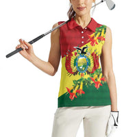 Bolivia Andean Condor Kantuta Flowers Women Sleeveless Polo Shirt
