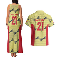 Colombia Football Custom Couples Matching Tank Maxi Dress and Hawaiian Shirt Los Cafeteros Andean Condor