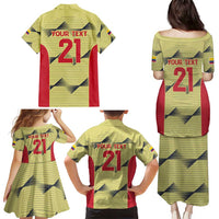 Colombia Football Custom Family Matching Puletasi and Hawaiian Shirt Los Cafeteros Andean Condor