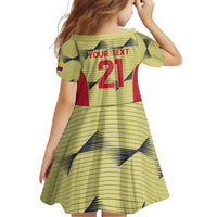 Colombia Football Custom Family Matching Short Sleeve Bodycon Dress and Hawaiian Shirt Los Cafeteros Andean Condor