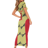 Colombia Football Custom Family Matching Short Sleeve Bodycon Dress and Hawaiian Shirt Los Cafeteros Andean Condor