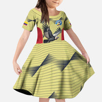 Colombia Football Custom Kid Short Sleeve Dress Los Cafeteros Andean Condor