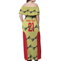 Colombia Football Custom Off Shoulder Maxi Dress Los Cafeteros Andean Condor