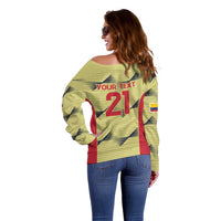 Colombia Football Custom Off Shoulder Sweater Los Cafeteros Andean Condor