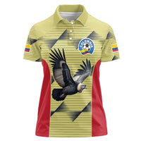 Colombia Football Custom Women Polo Shirt Los Cafeteros Andean Condor