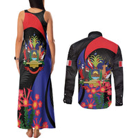 Peru Coat of Arms Couples Matching Tank Maxi Dress and Long Sleeve Button Shirt First Version 1821 - 1825