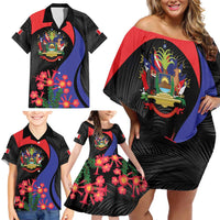 Peru Coat of Arms Family Matching Off Shoulder Short Dress and Hawaiian Shirt First Version 1821 - 1825