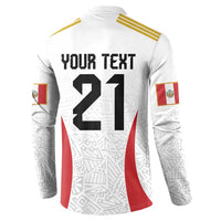 Peru Football Custom Button Sweatshirt La Bicolor Arriba Peru