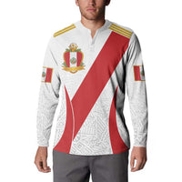 Peru Football Custom Button Sweatshirt La Bicolor Arriba Peru
