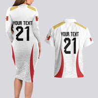 Peru Football Custom Couples Matching Long Sleeve Bodycon Dress and Hawaiian Shirt La Bicolor Arriba Peru