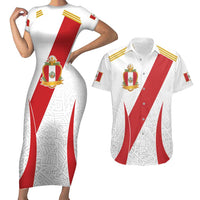 Peru Football Custom Couples Matching Short Sleeve Bodycon Dress and Hawaiian Shirt La Bicolor Arriba Peru