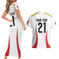 Peru Football Custom Couples Matching Short Sleeve Bodycon Dress and Hawaiian Shirt La Bicolor Arriba Peru