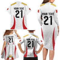 Peru Football Custom Family Matching Long Sleeve Bodycon Dress and Hawaiian Shirt La Bicolor Arriba Peru