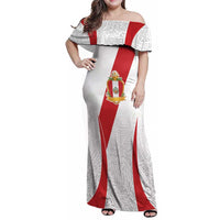 Peru Football Custom Family Matching Off Shoulder Maxi Dress and Hawaiian Shirt La Bicolor Arriba Peru