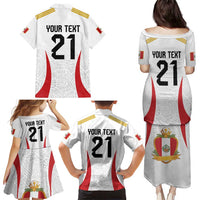 Peru Football Custom Family Matching Puletasi and Hawaiian Shirt La Bicolor Arriba Peru