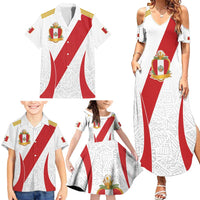 Peru Football Custom Family Matching Summer Maxi Dress and Hawaiian Shirt La Bicolor Arriba Peru
