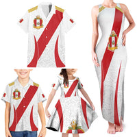 Peru Football Custom Family Matching Tank Maxi Dress and Hawaiian Shirt La Bicolor Arriba Peru